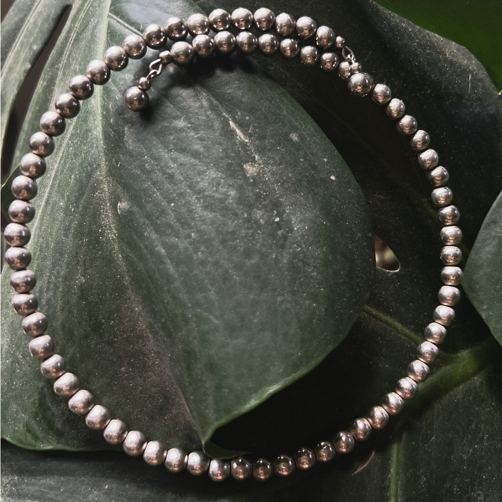 Sterling silver Navajo style Pearl necklace